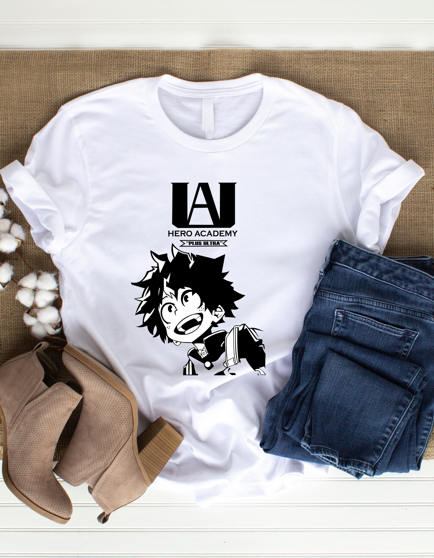 White Oversized Premium T-Shirt Hero Academie