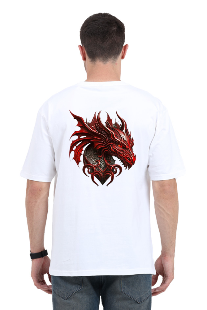 Oversized Standard T-Shirt Black Red Dragon