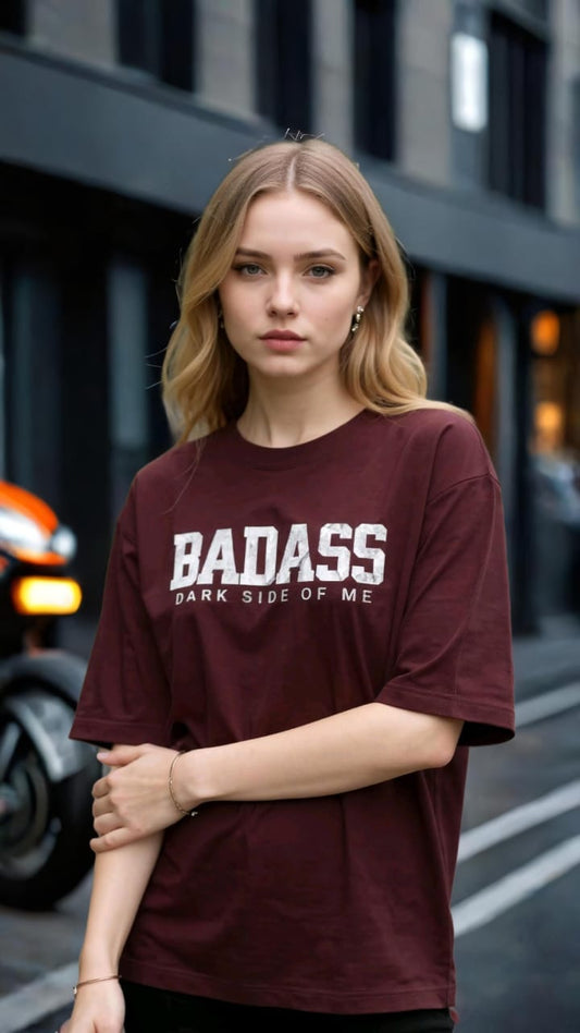 White Oversized Premium T-Shirt BADASS