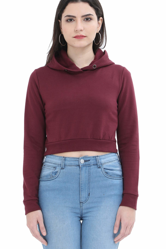 Crop Hoodie Maroon