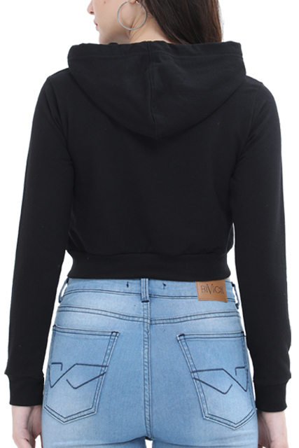 Crop Hoodie Black Revenger