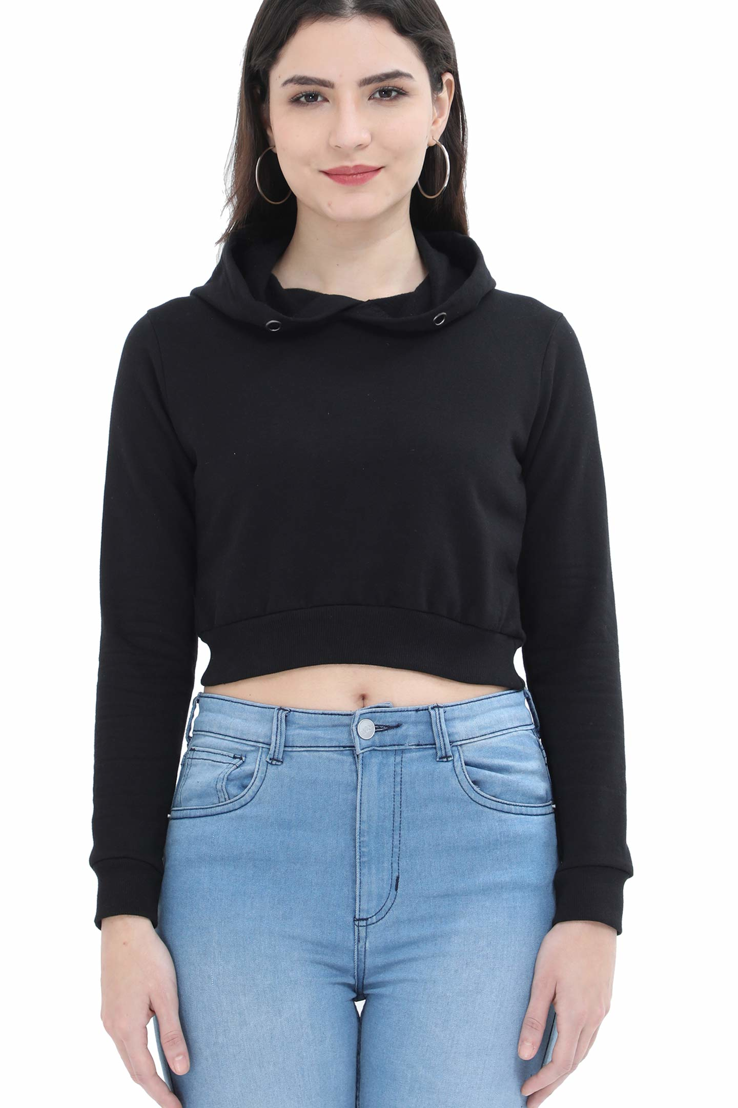 Crop Hoodie Black