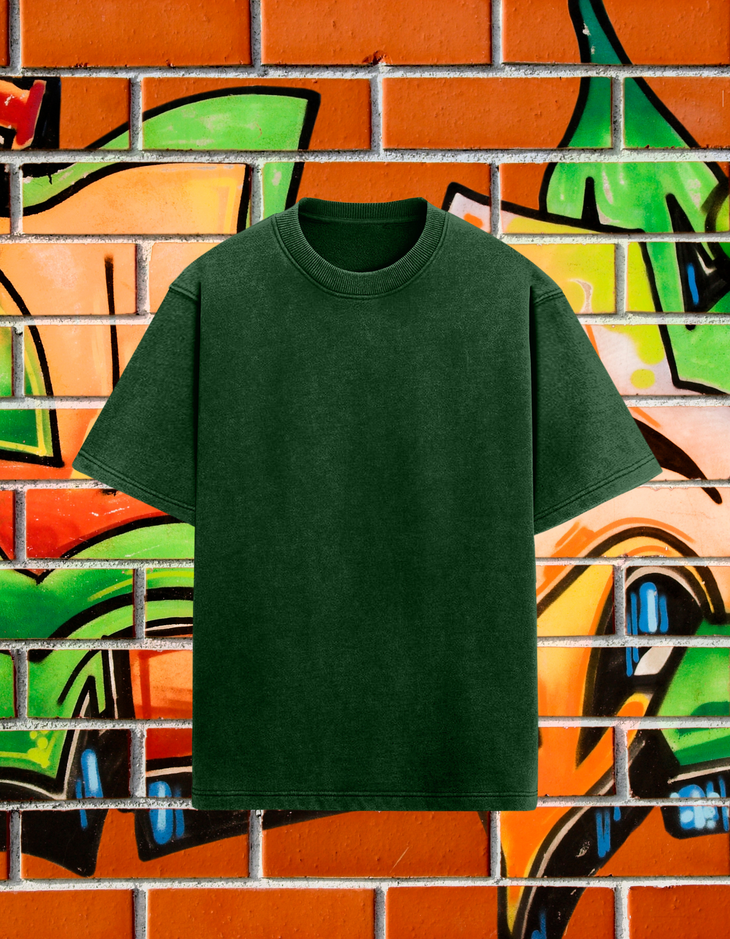 Oversized T-Shirt *Acid Wash* Bottle Green