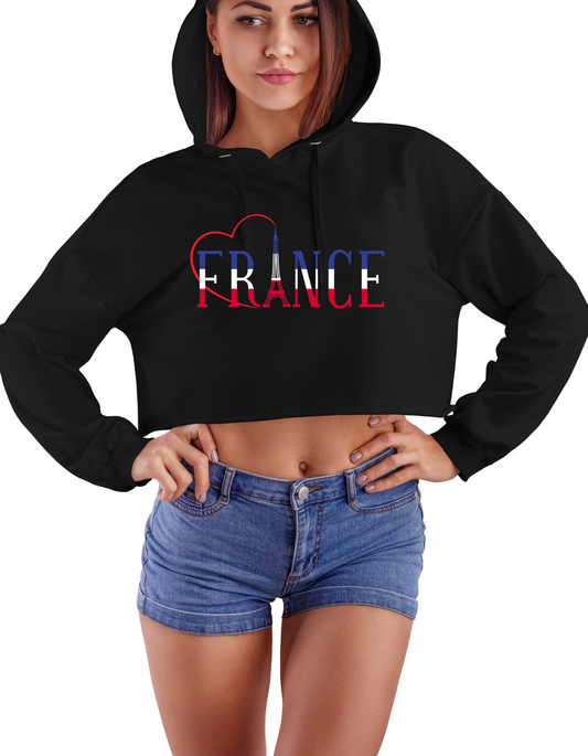 Crop Hoodie Black FRANCE