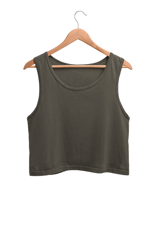 Crop Tank Top Olive Green