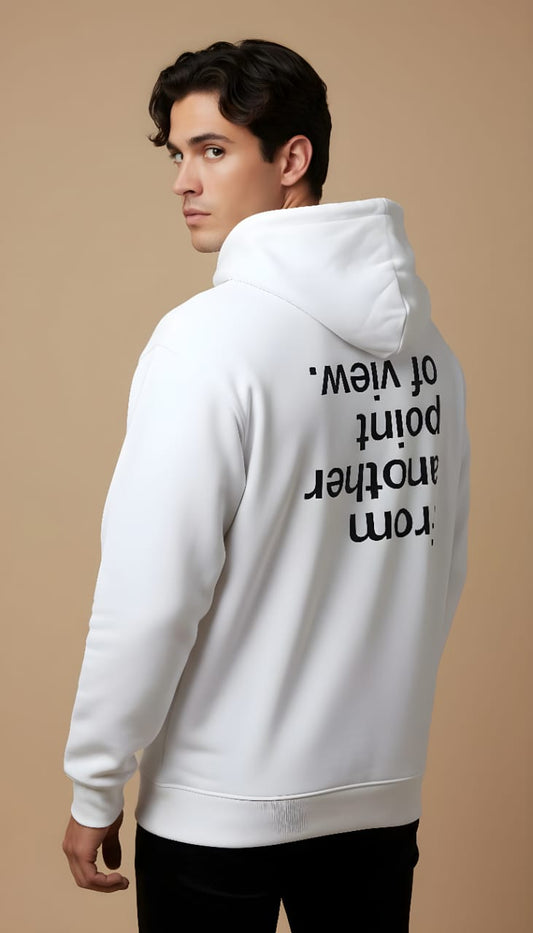 Unisex Oversized Premium Hoodie White POINT OF VIEW