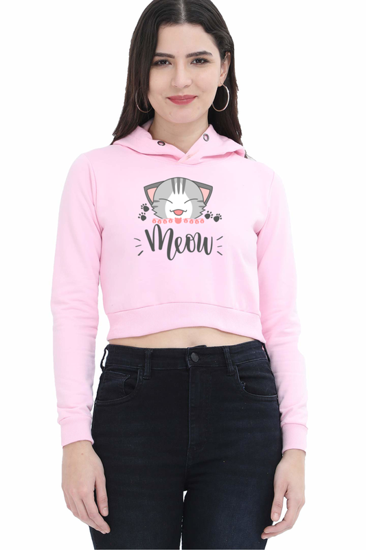 Crop Hoodie PINK MEOW