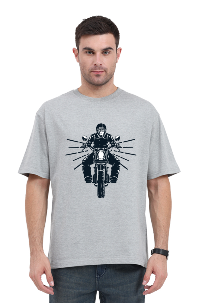 Oversized T-Shirt Grey Vintage Moto