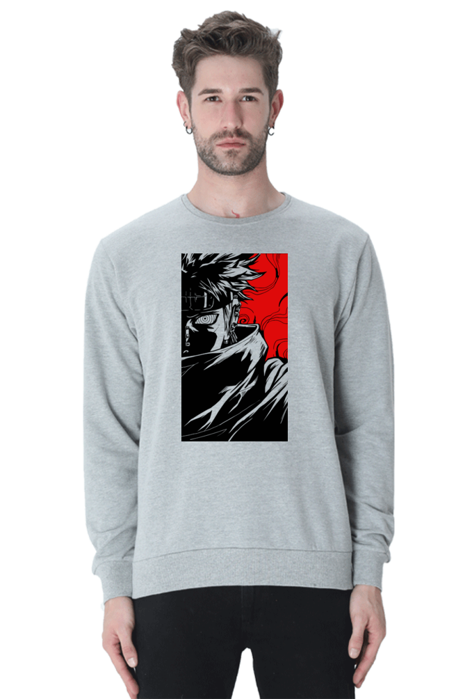 Sweatshirt Grey Melange & White Naruto