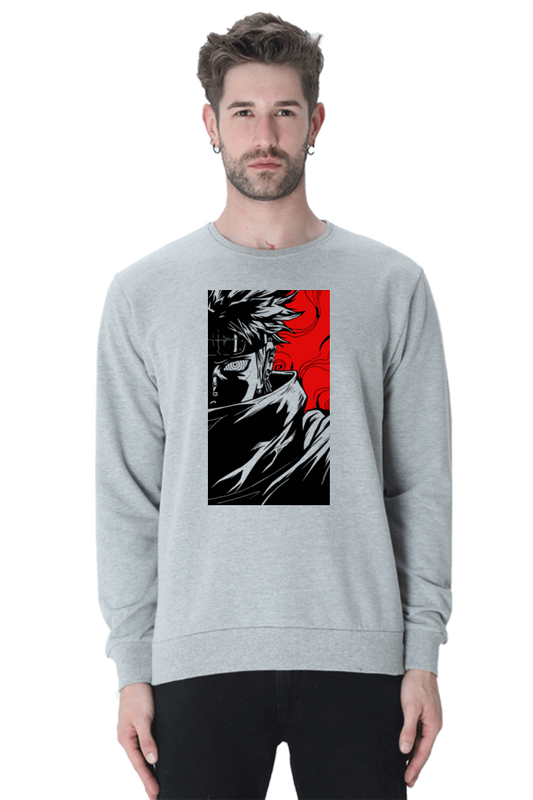 Sweatshirt Grey Melange & White Naruto