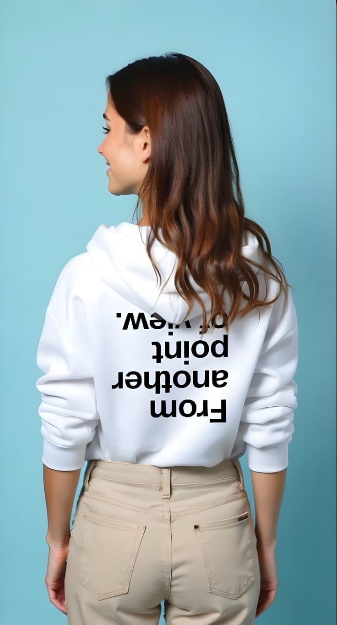 Unisex Oversized Premium Hoodie White POINT OF VIEW