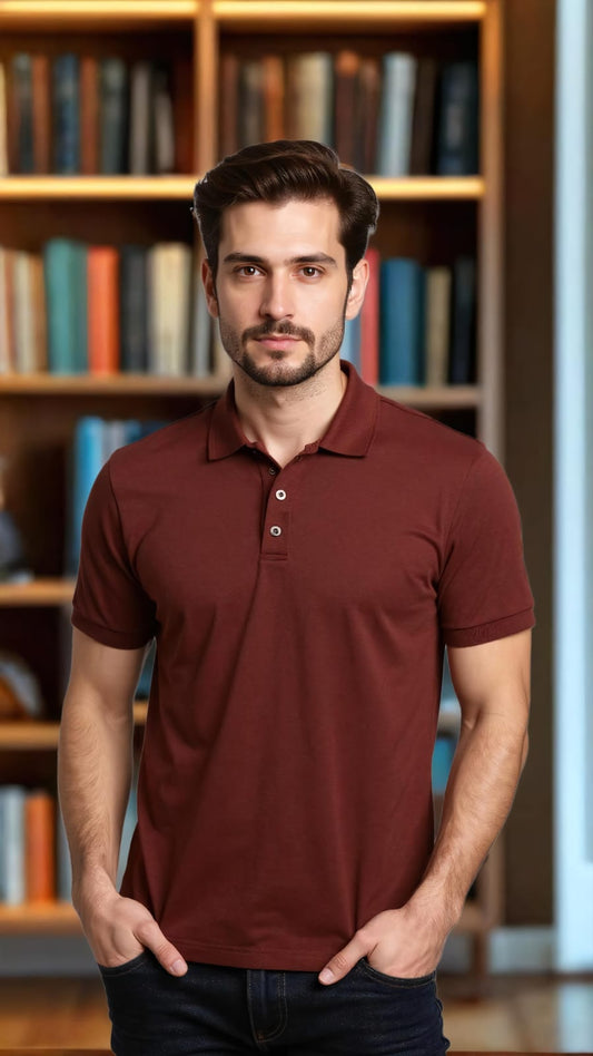 Men's Polo Premium T-Shirt Brick Red