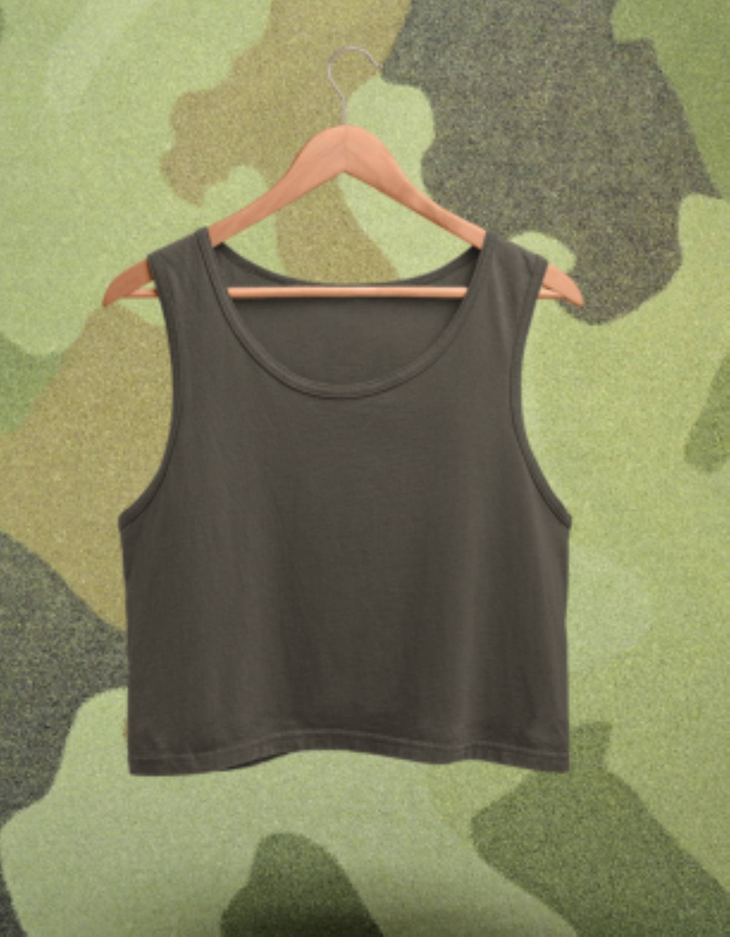 Crop Tank Top Olive Green