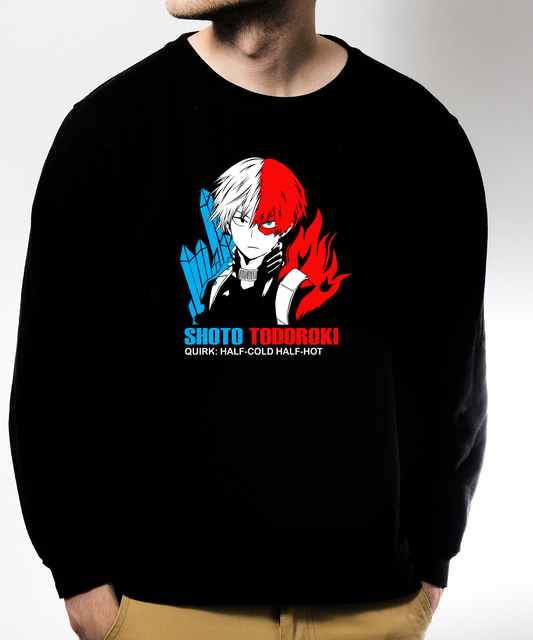 Sweatshirt Black Hot & Cold Anime