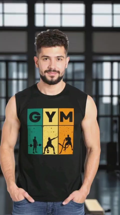 Black Sleeveless T-Shirt GYM